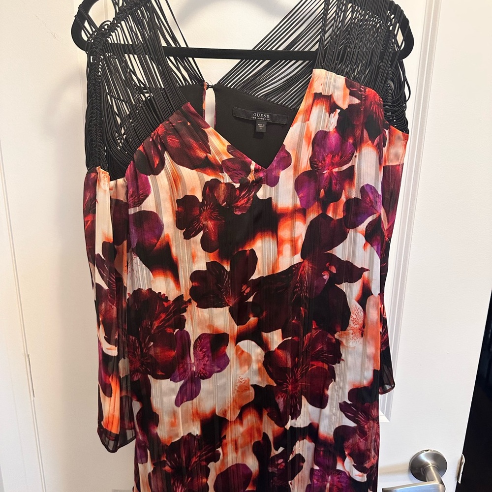 Guess Floral Mini Dress - Black, Red, White